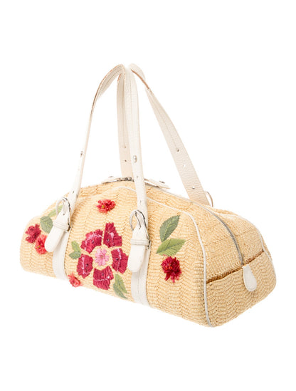 Christian Dior Raffia Top Handle Bag Vintage