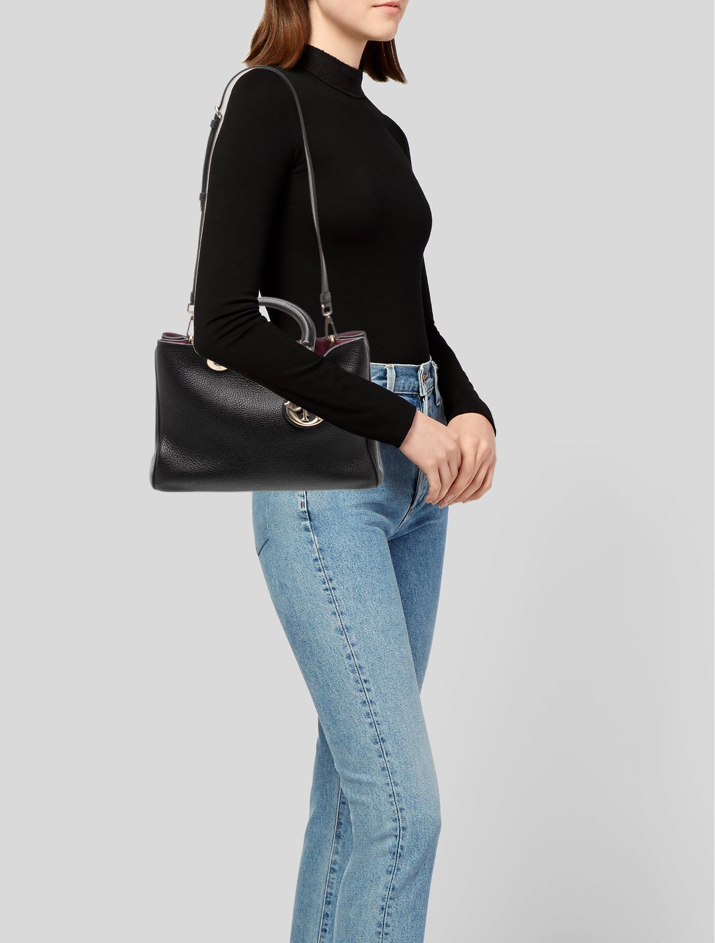 Christian Dior Leather Top Handle Bag Small