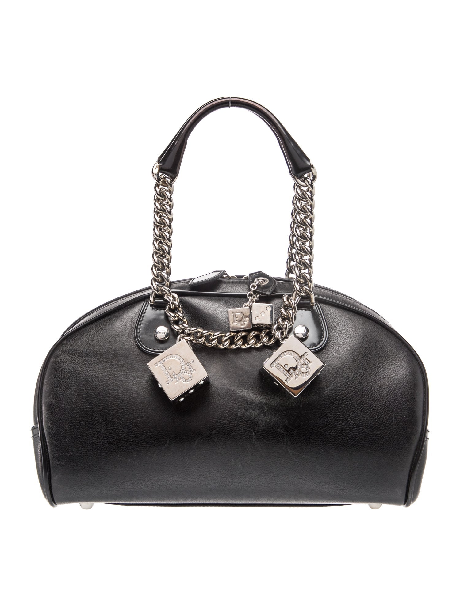 Christian Dior Leather Gambler Dice Bag