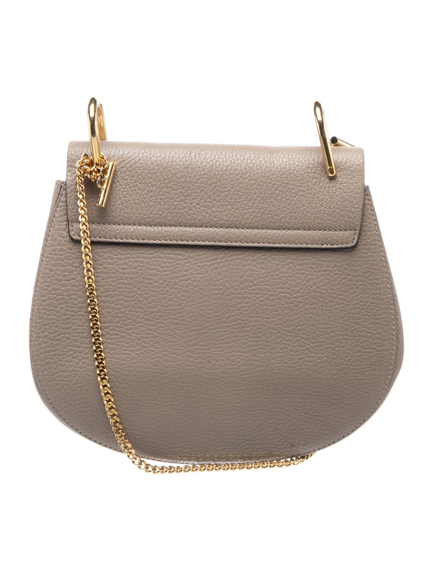 Chloé Leather Drew Shoulder Bag in Motty Grey Small