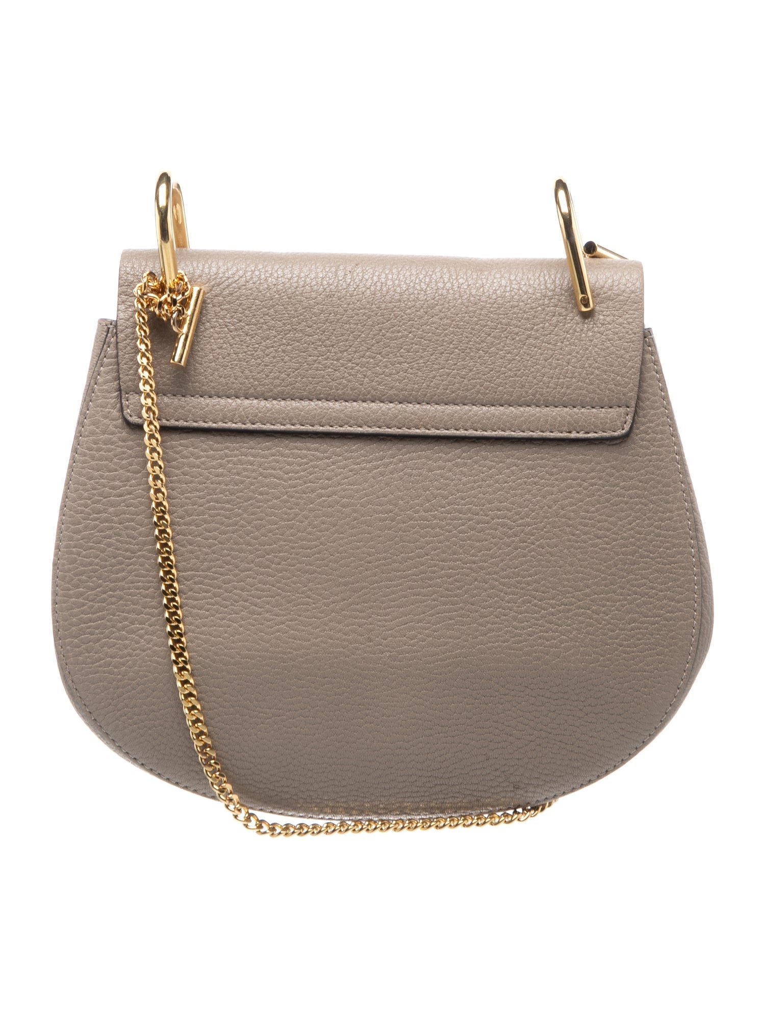 Chloé Leather Drew Shoulder Bag in Motty Grey Small