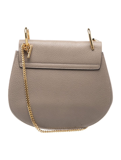 Chloé Leather Drew Shoulder Bag in Motty Grey Small