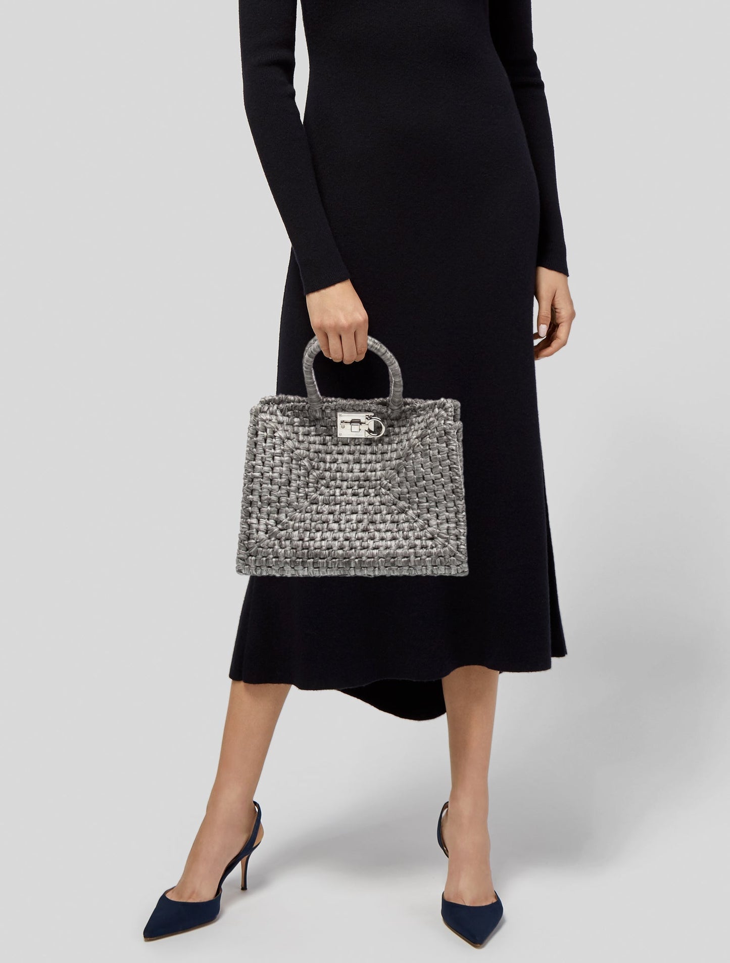 Salvatore Ferragamo Raffia Studio Box Medium