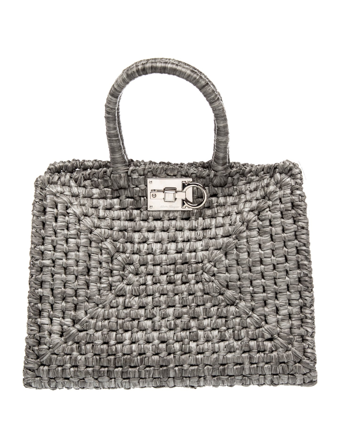 Salvatore Ferragamo Raffia Studio Box Medium