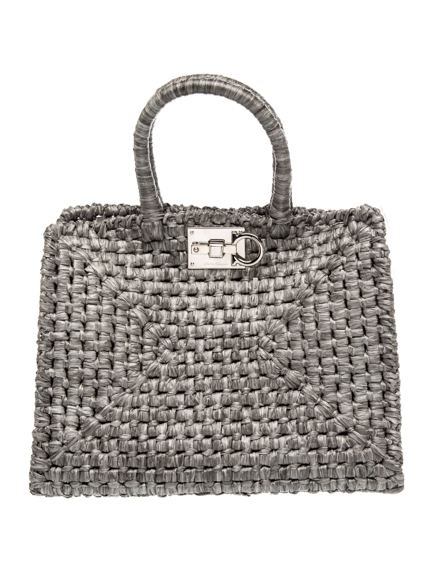Salvatore Ferragamo Raffia Studio Box Medium