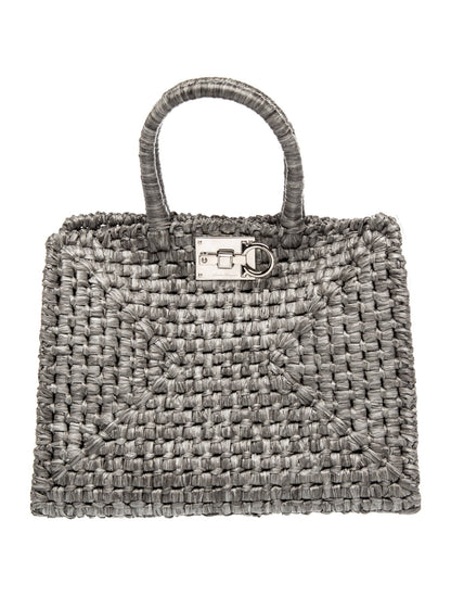 Salvatore Ferragamo Raffia Studio Box Medium