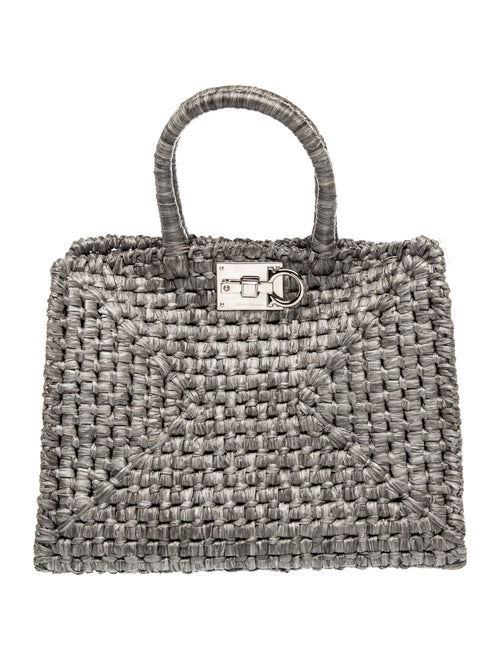 Salvatore Ferragamo Raffia Studio Box Medium