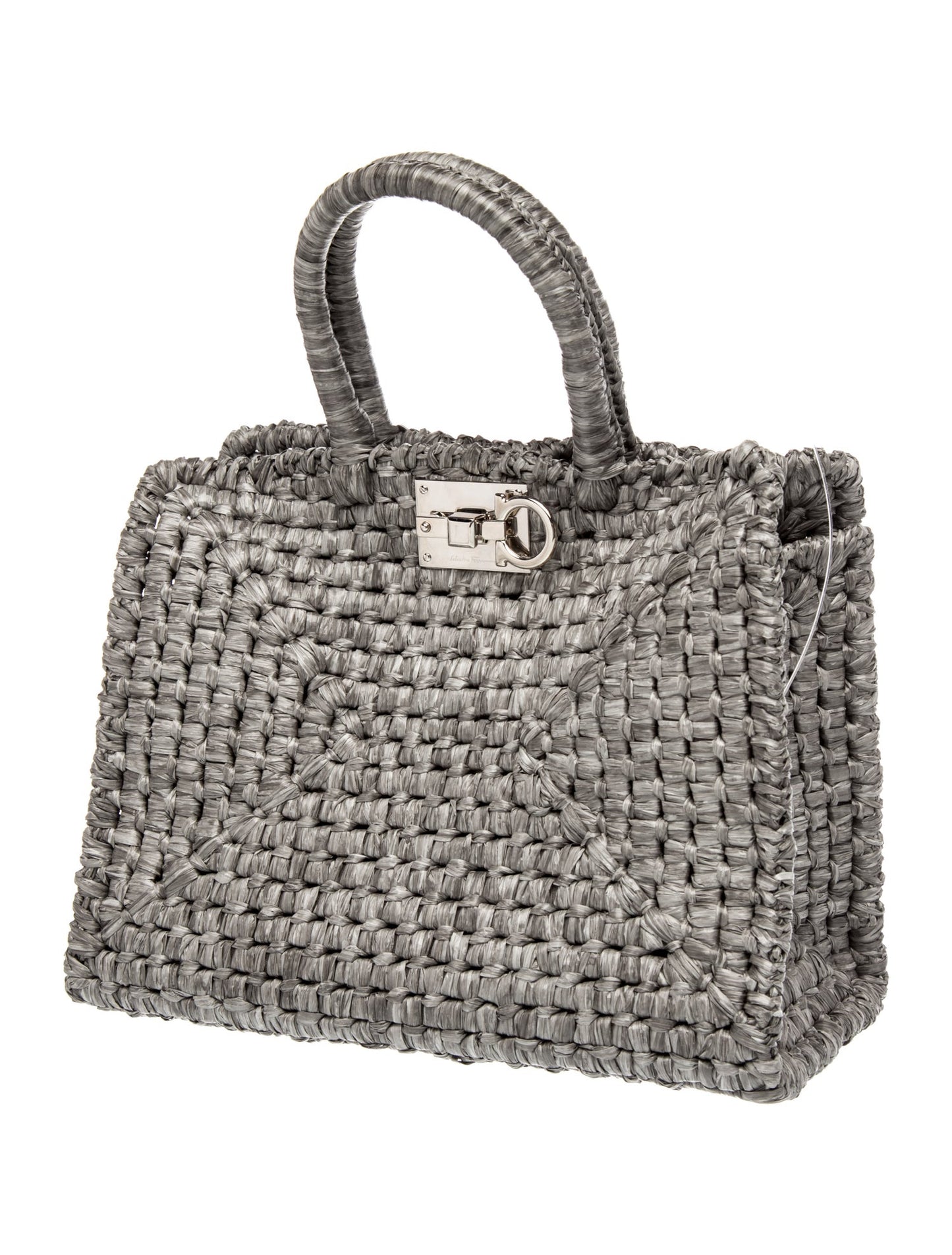 Salvatore Ferragamo Raffia Studio Box Medium