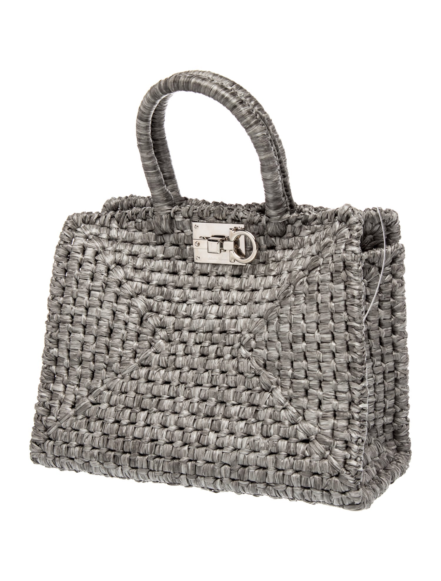 Salvatore Ferragamo Raffia Studio Box Medium