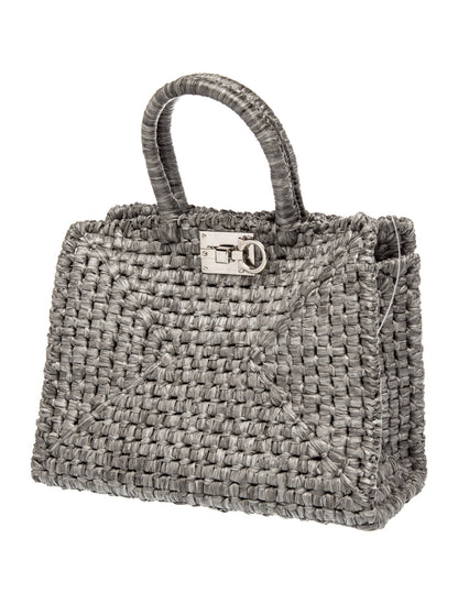 Salvatore Ferragamo Raffia Studio Box Medium