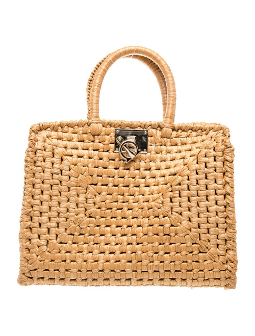 Salvatore Ferragamo Straw Top Handle Bag