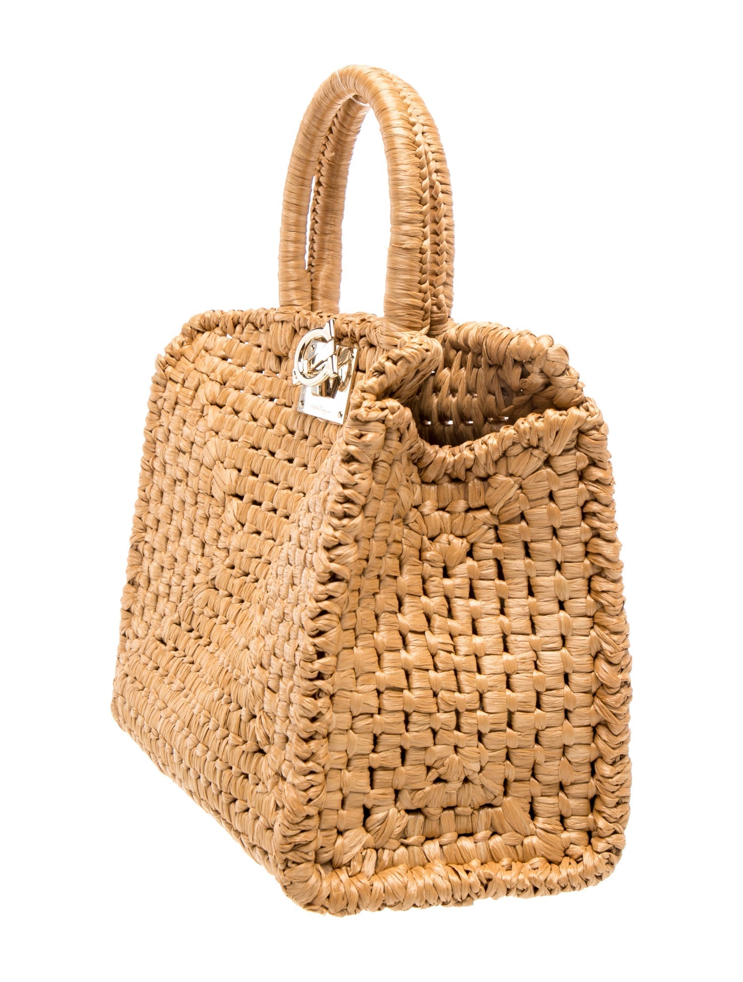 Salvatore Ferragamo Straw Top Handle Bag