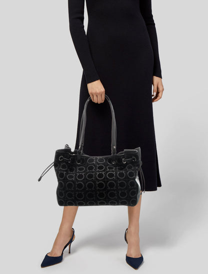 Salvatore Ferragamo Canvas Bucket Bag