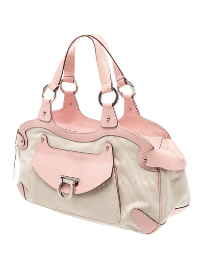 Salvatore Ferragamo Canvas Top Handle Bag