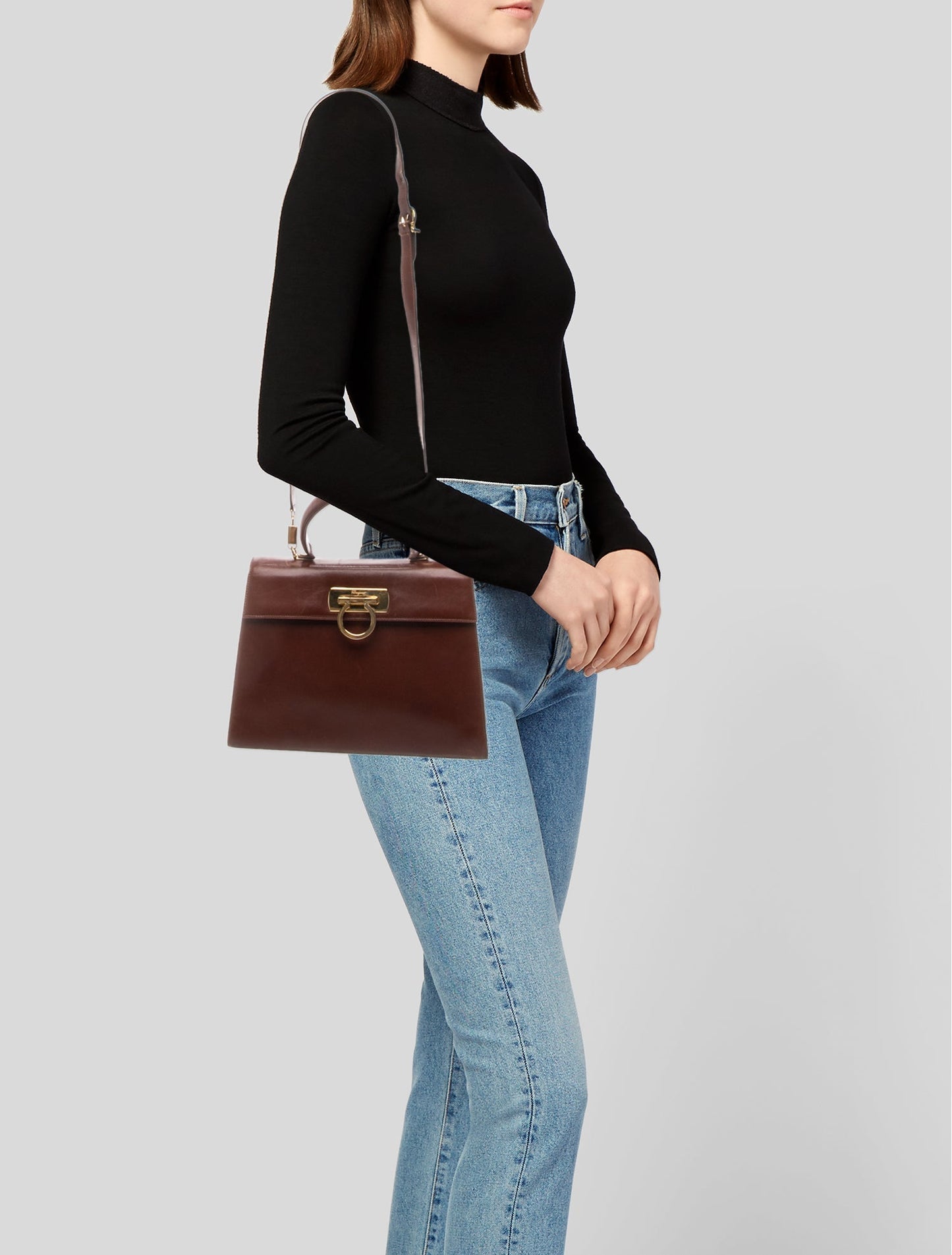 Salvatore Ferragamo Leather Top Handle Bag