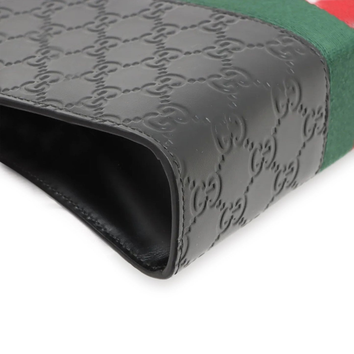 Gucci Leather Guccissima Web Clutch
