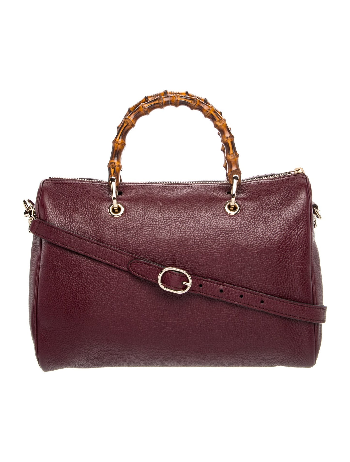 Gucci Bamboo Medium Calfskin Bamboo Boston Bag
