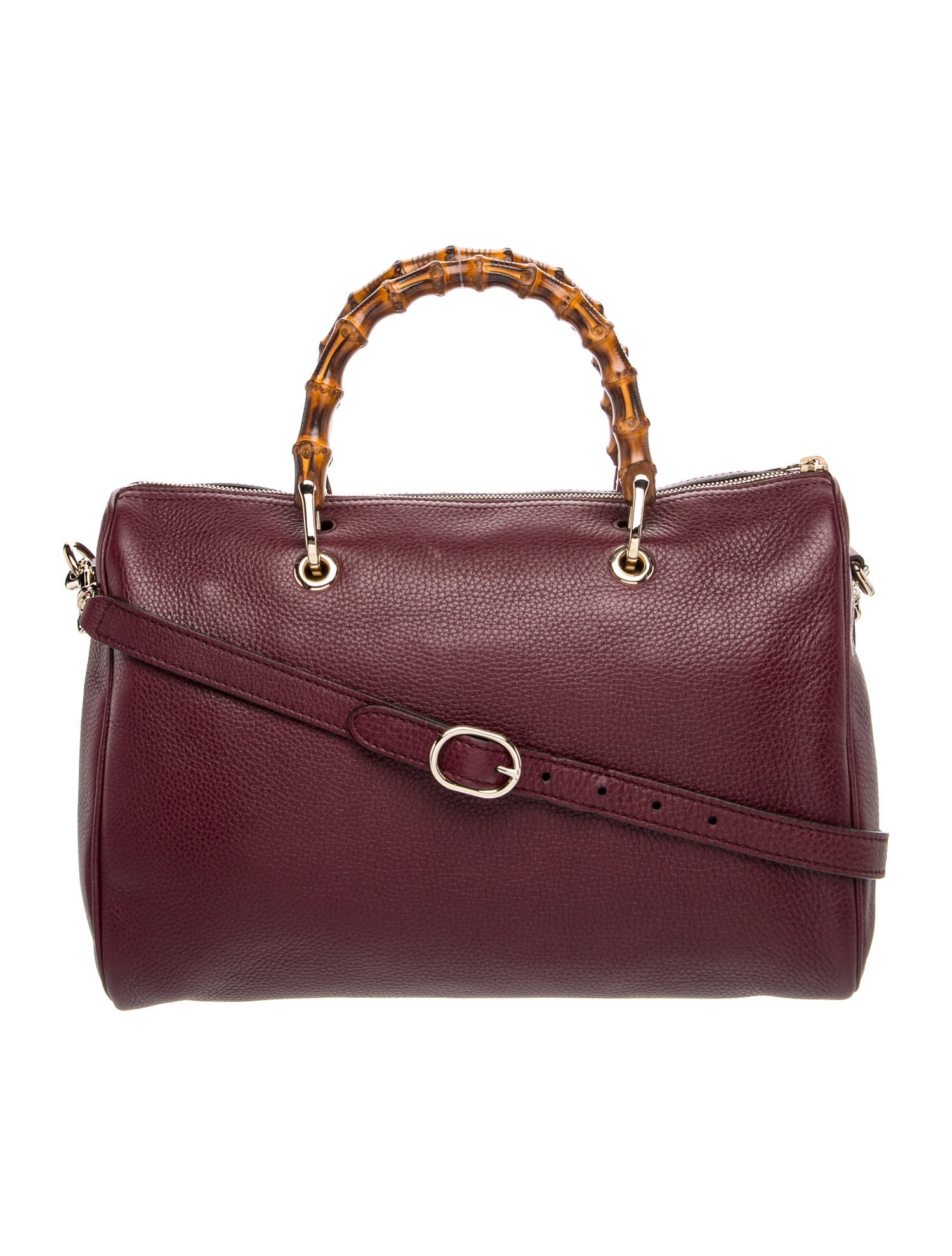 Gucci Bamboo Medium Calfskin Bamboo Boston Bag