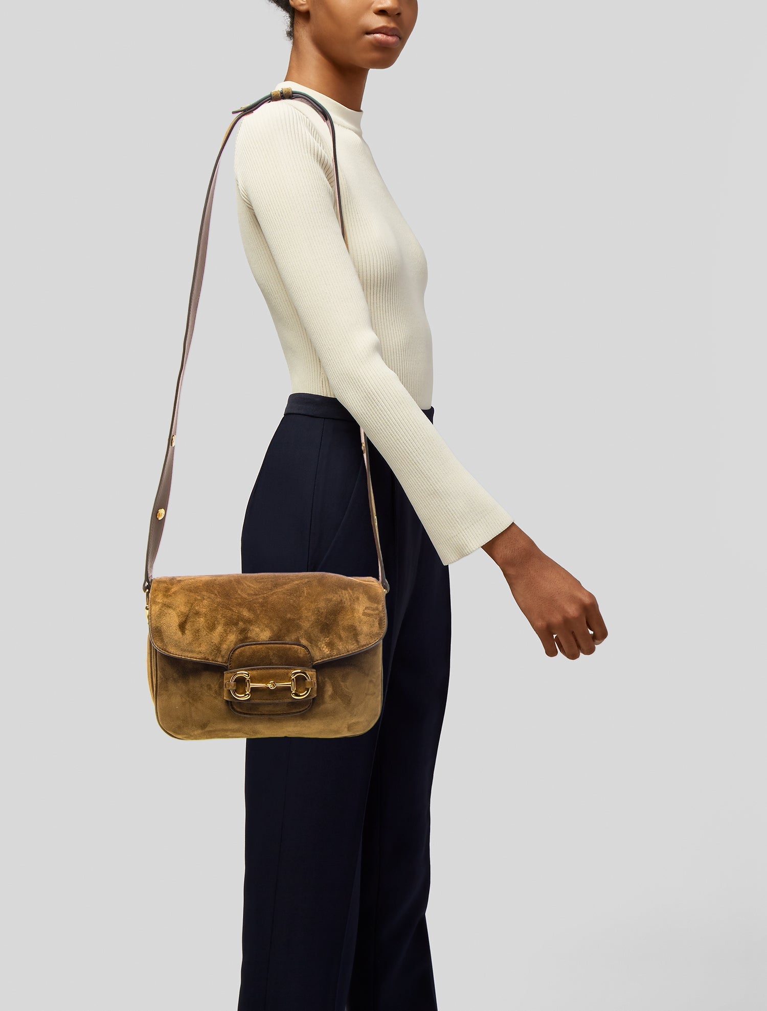 Gucci Suede Horsebit 1955 Aura Medium