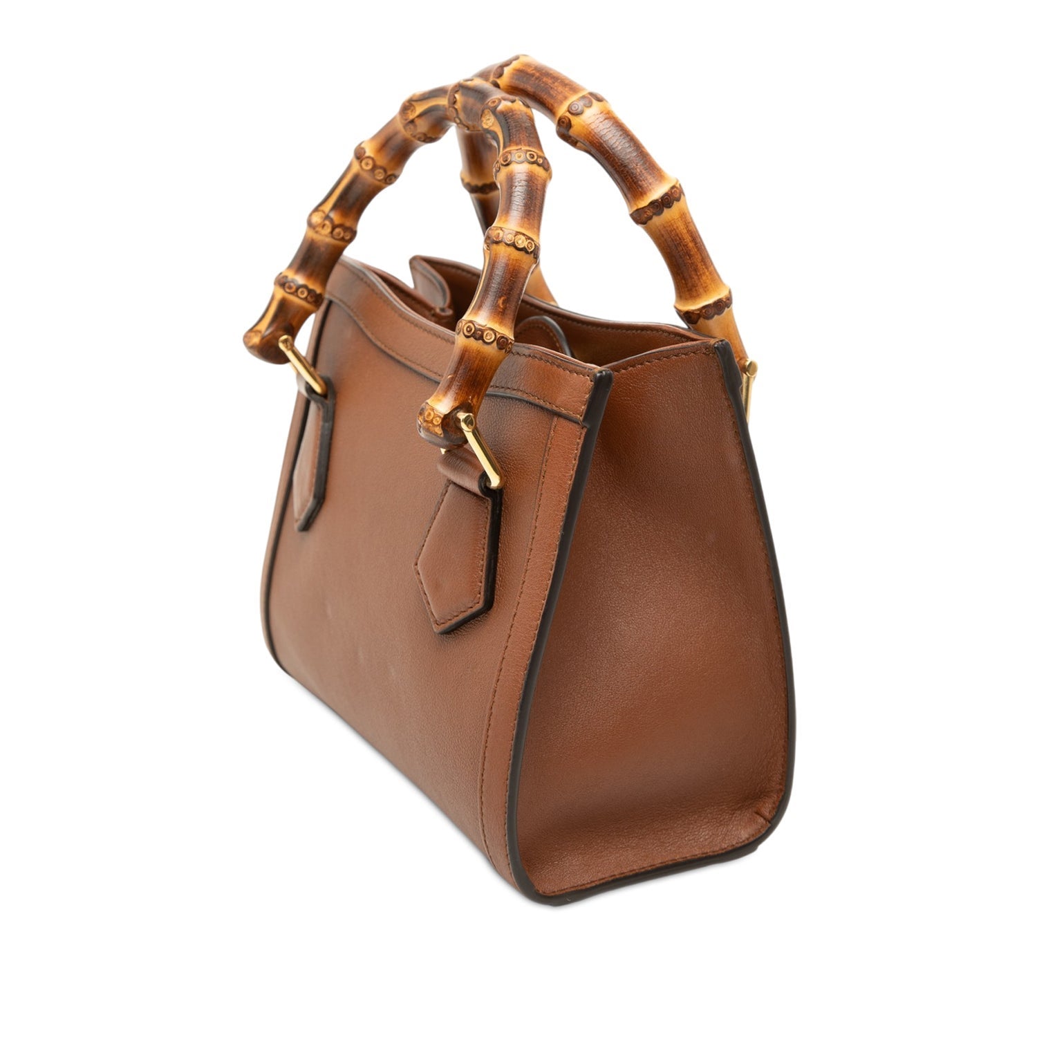 Gucci Calf Leather Mini Calfskin Bamboo Diana Satchel