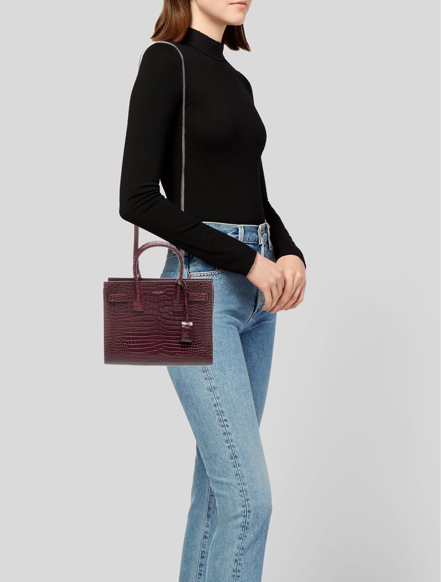 Saint Laurent Crocodile Sac De Jour
