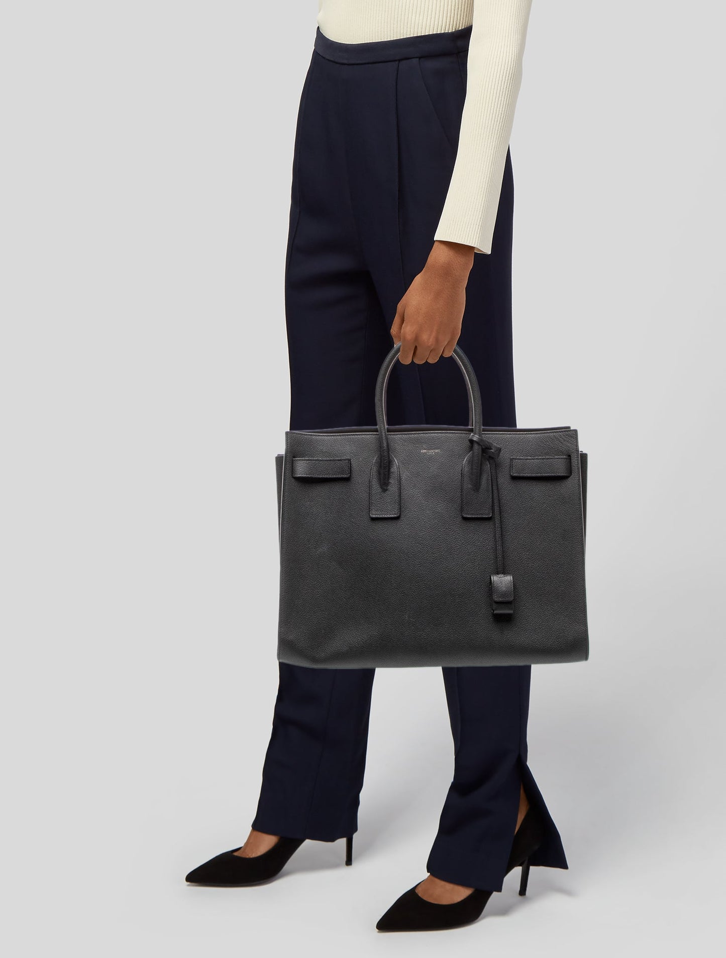 Saint Laurent Leather Sac De Jour Large