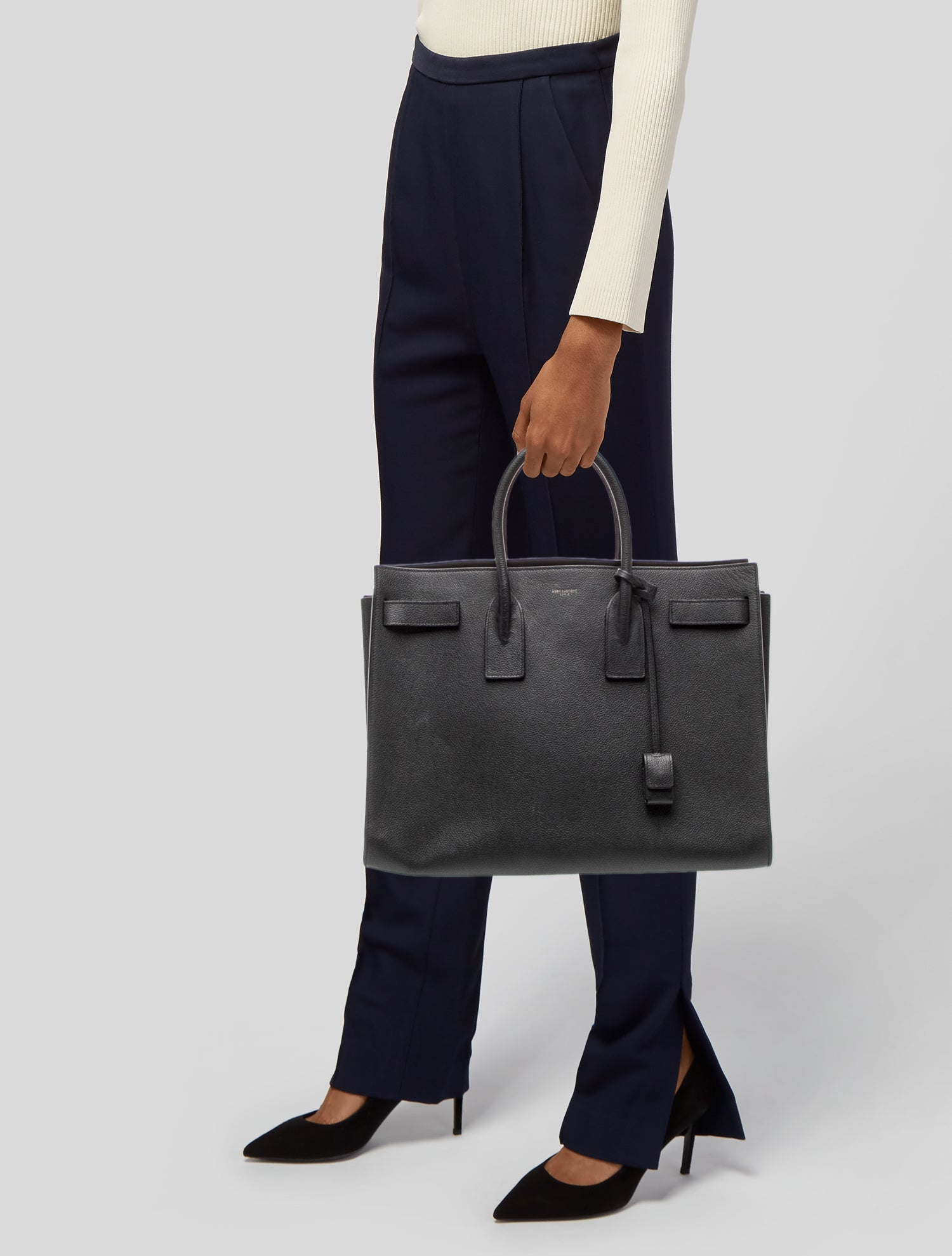 Saint Laurent Leather Sac De Jour Large
