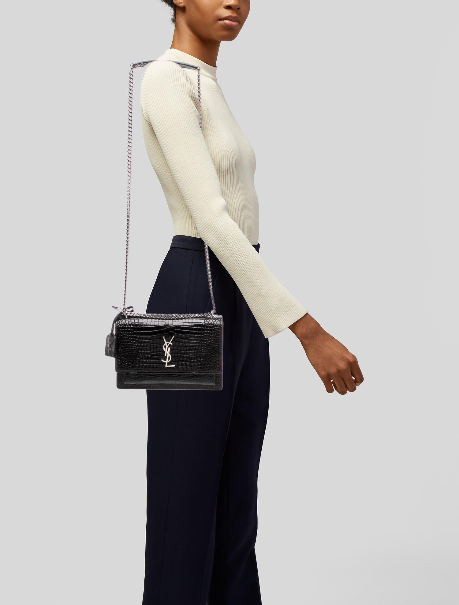 Saint Laurent Embossed Leather Sunset Medium