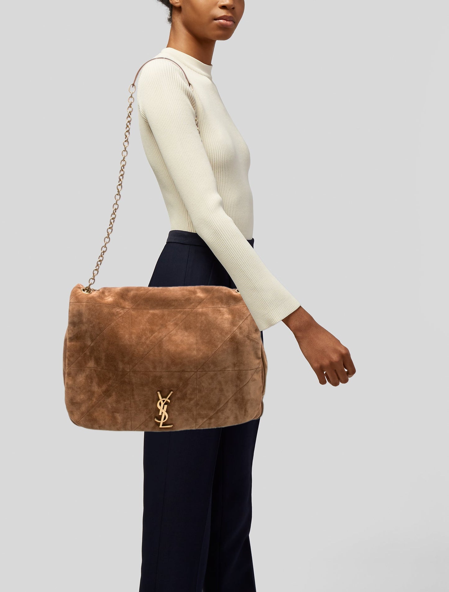 Saint Laurent Suede Shoulder Bag