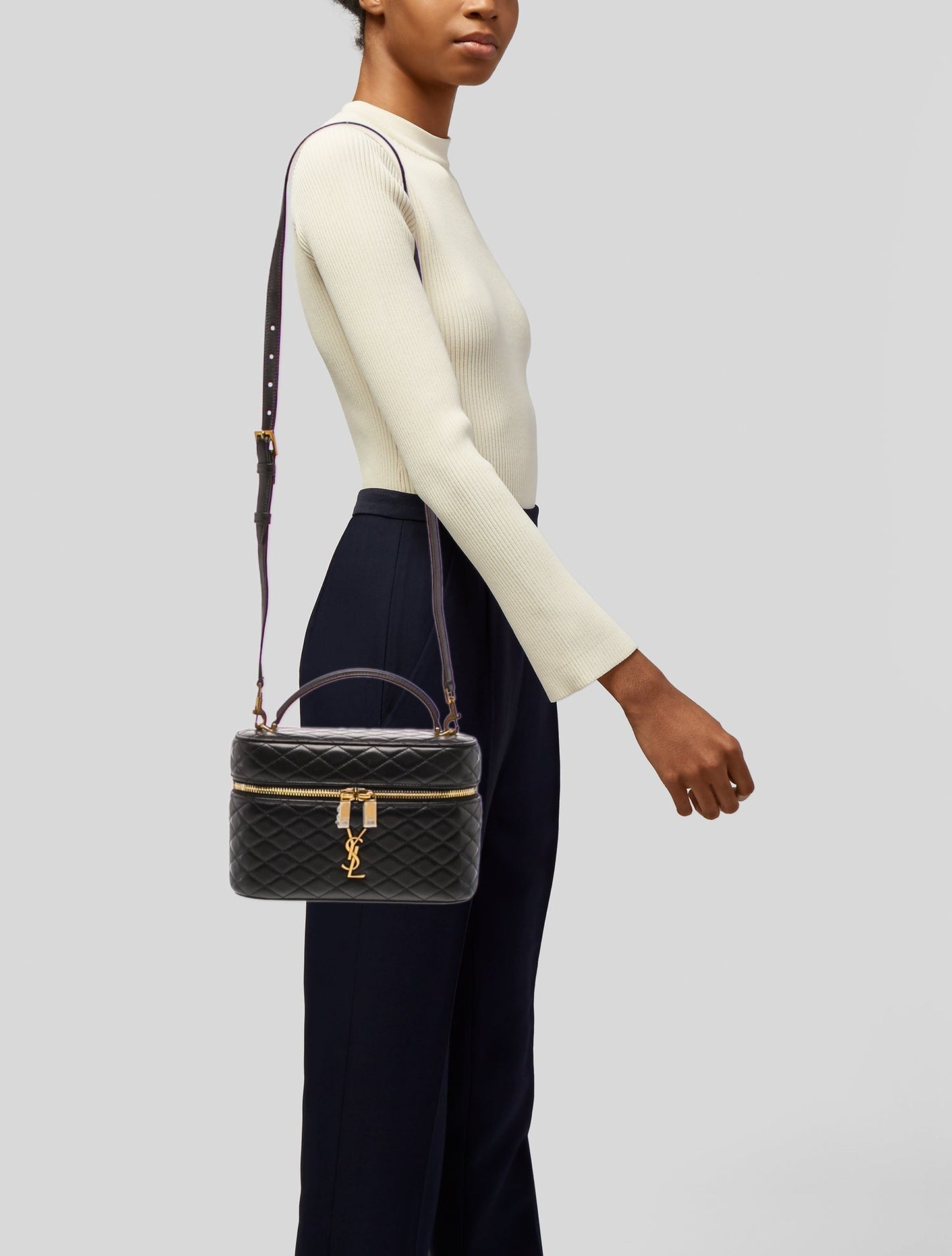 Saint Laurent Quilted Gaby Vanity Bag