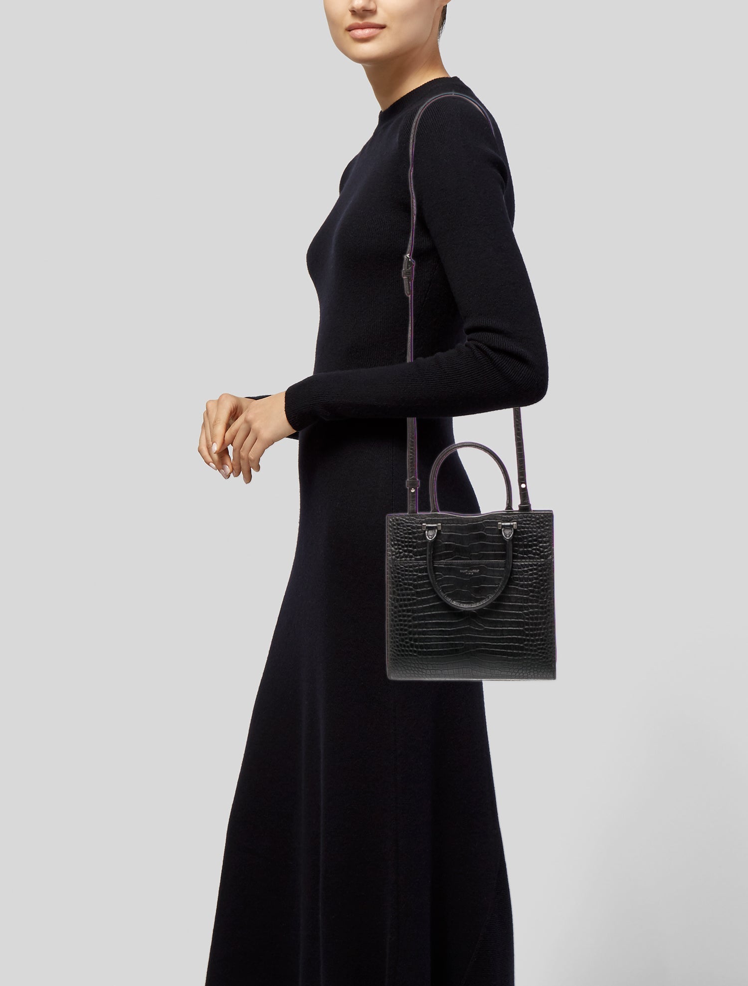 Saint Laurent Embossed Leather Uptown