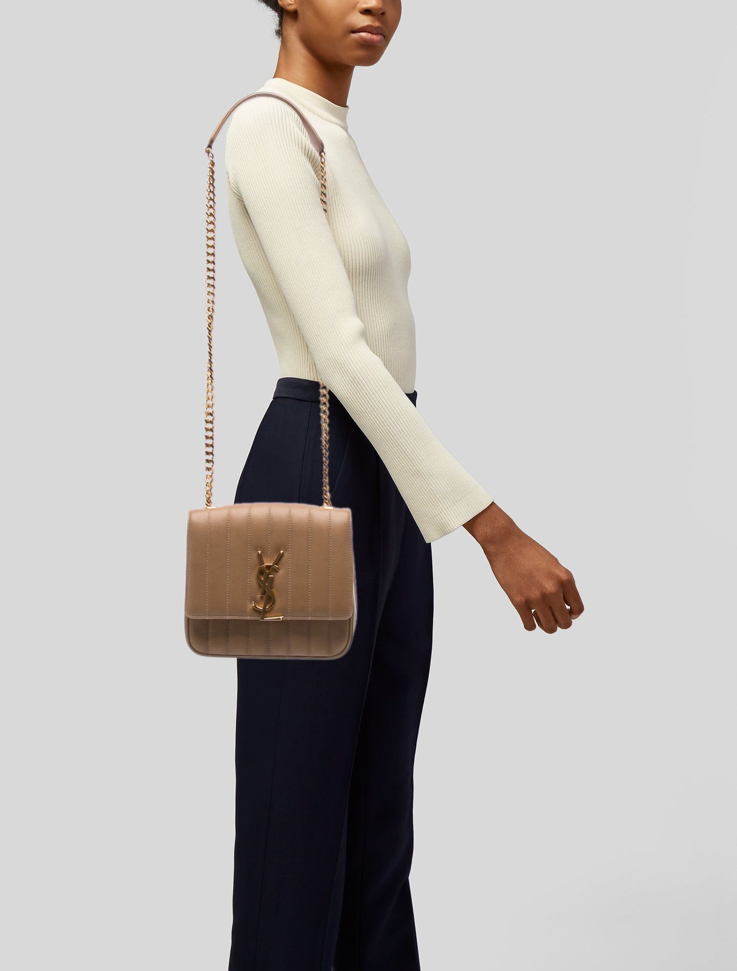 Saint Laurent Leather Vicky Medium