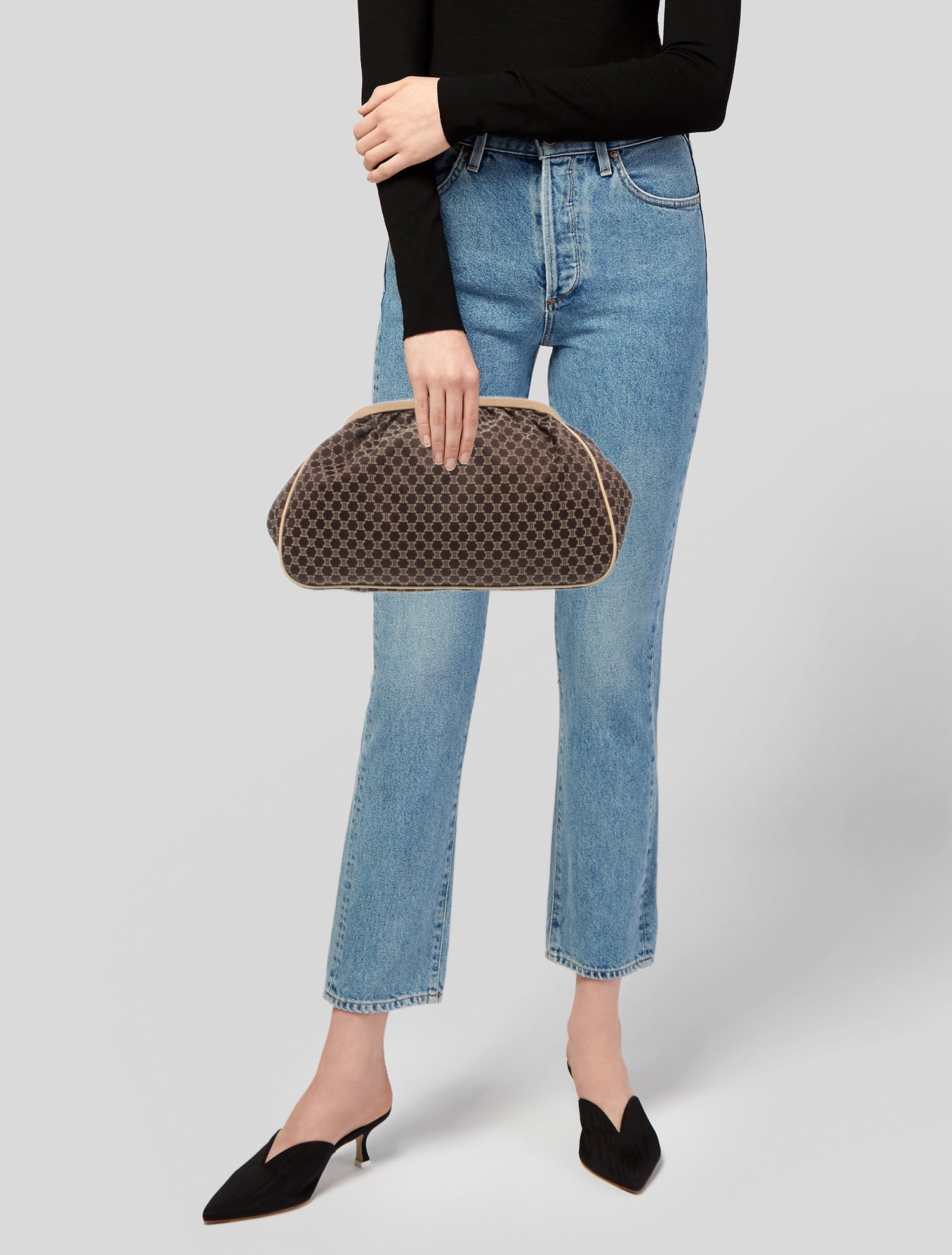 Celine Jacquard Vintage Macadam Clutch Vintage