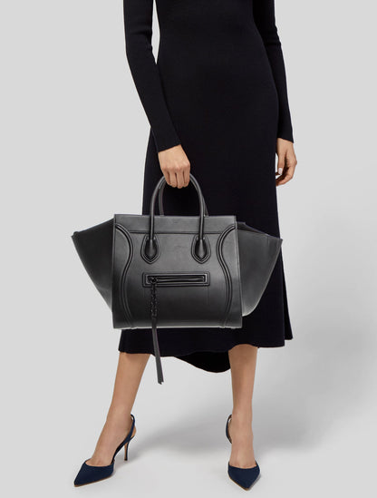 Celine Leather Luggage Phantom Medium