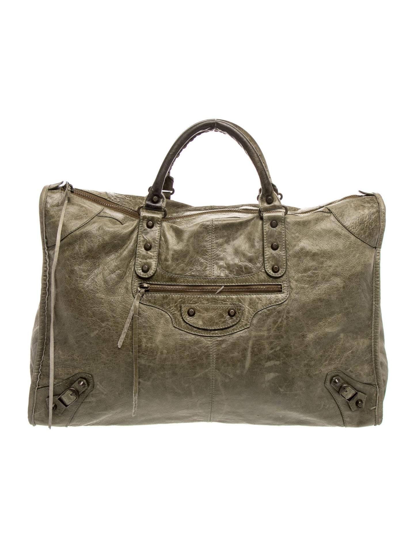 Balenciaga Leather Motocross Classic Voyage Weekender