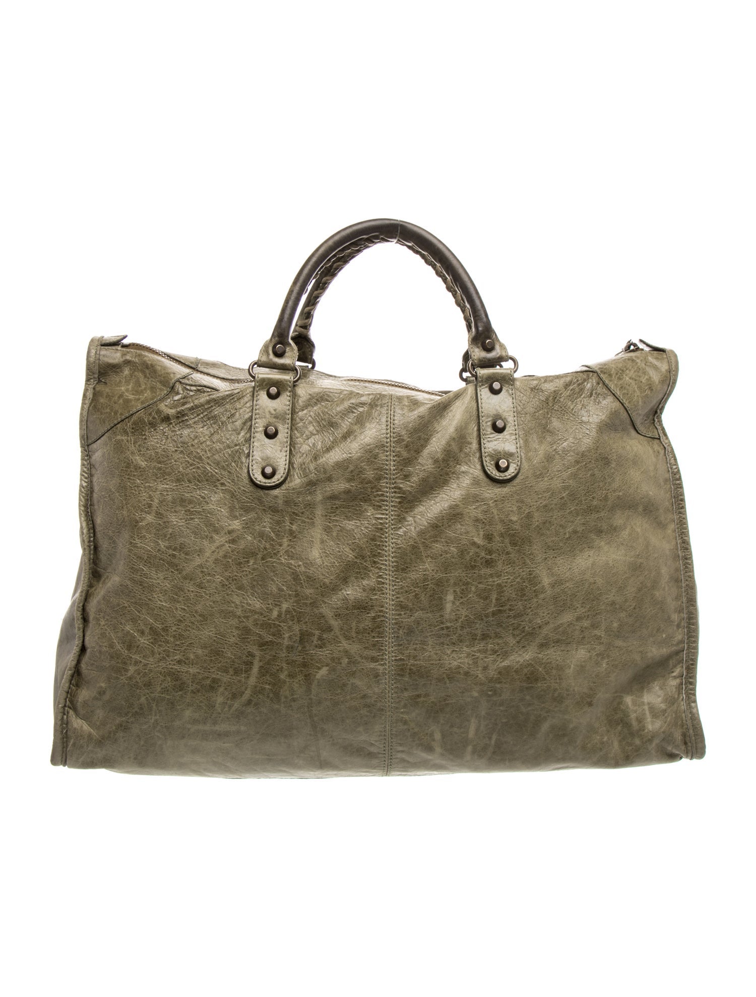Balenciaga Leather Motocross Classic Voyage Weekender