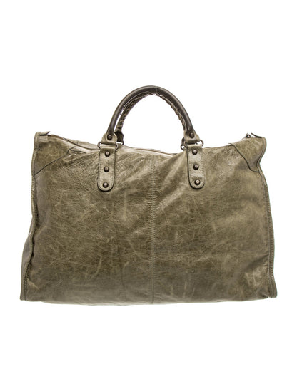 Balenciaga Leather Motocross Classic Voyage Weekender
