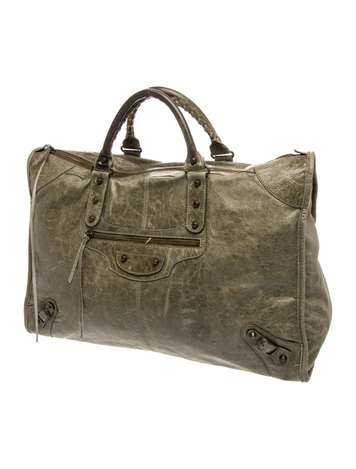 Balenciaga Leather Motocross Classic Voyage Weekender