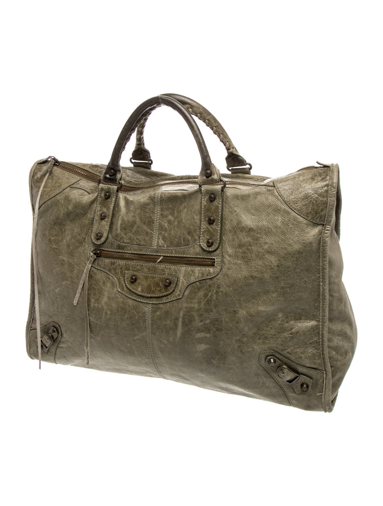 Balenciaga Leather Motocross Classic Voyage Weekender