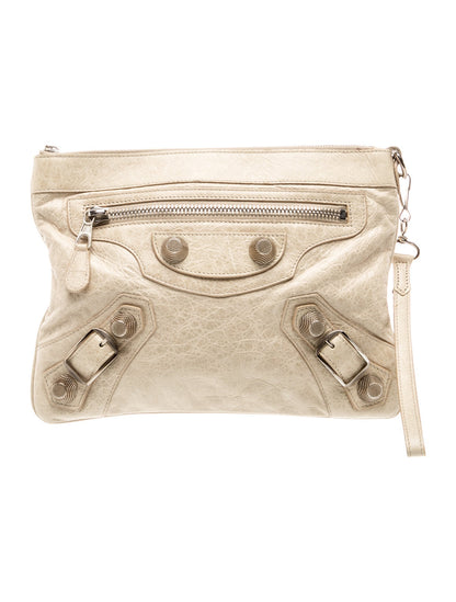 Balenciaga Leather Motocross Clutch