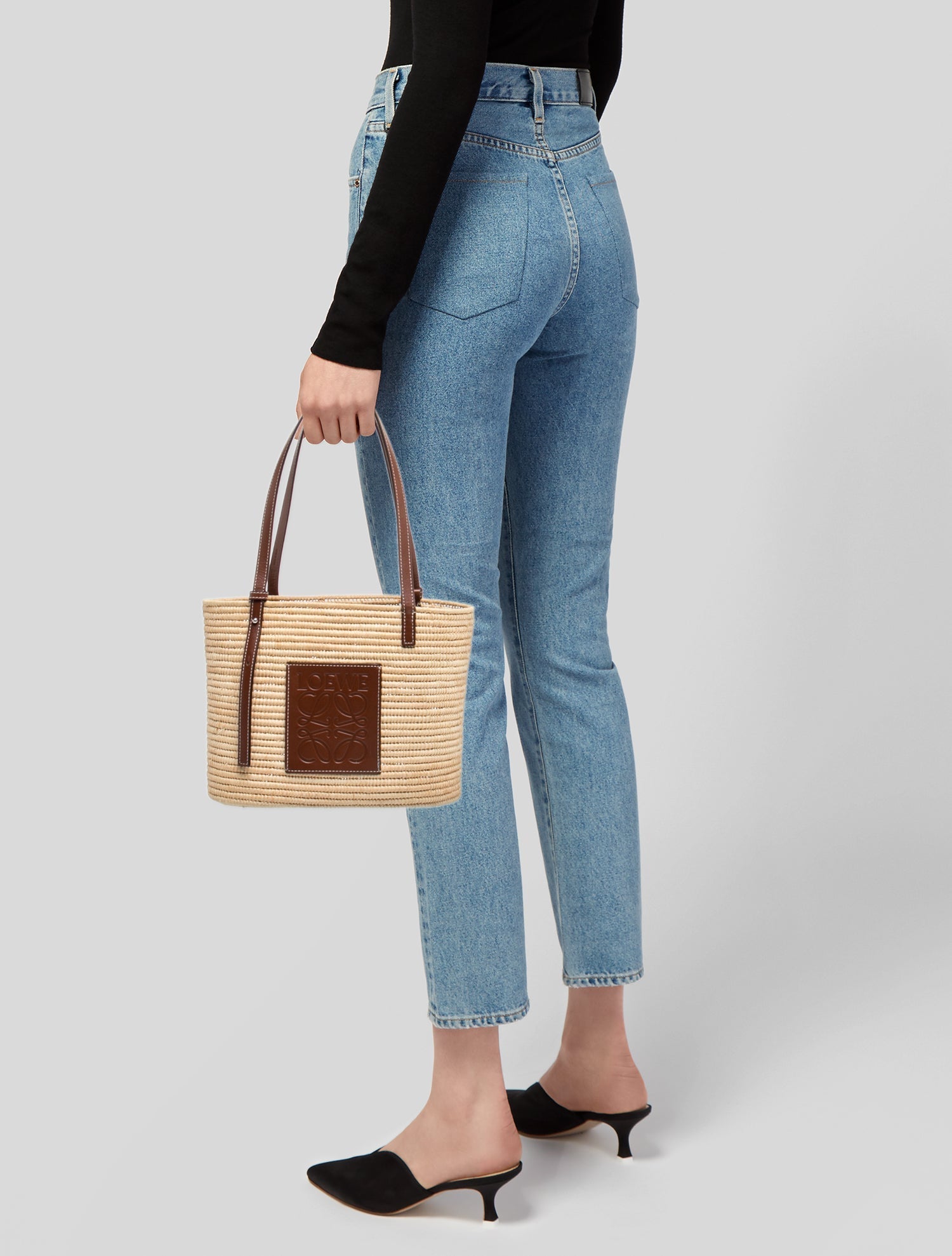 Loewe Raffia Square Basket Small