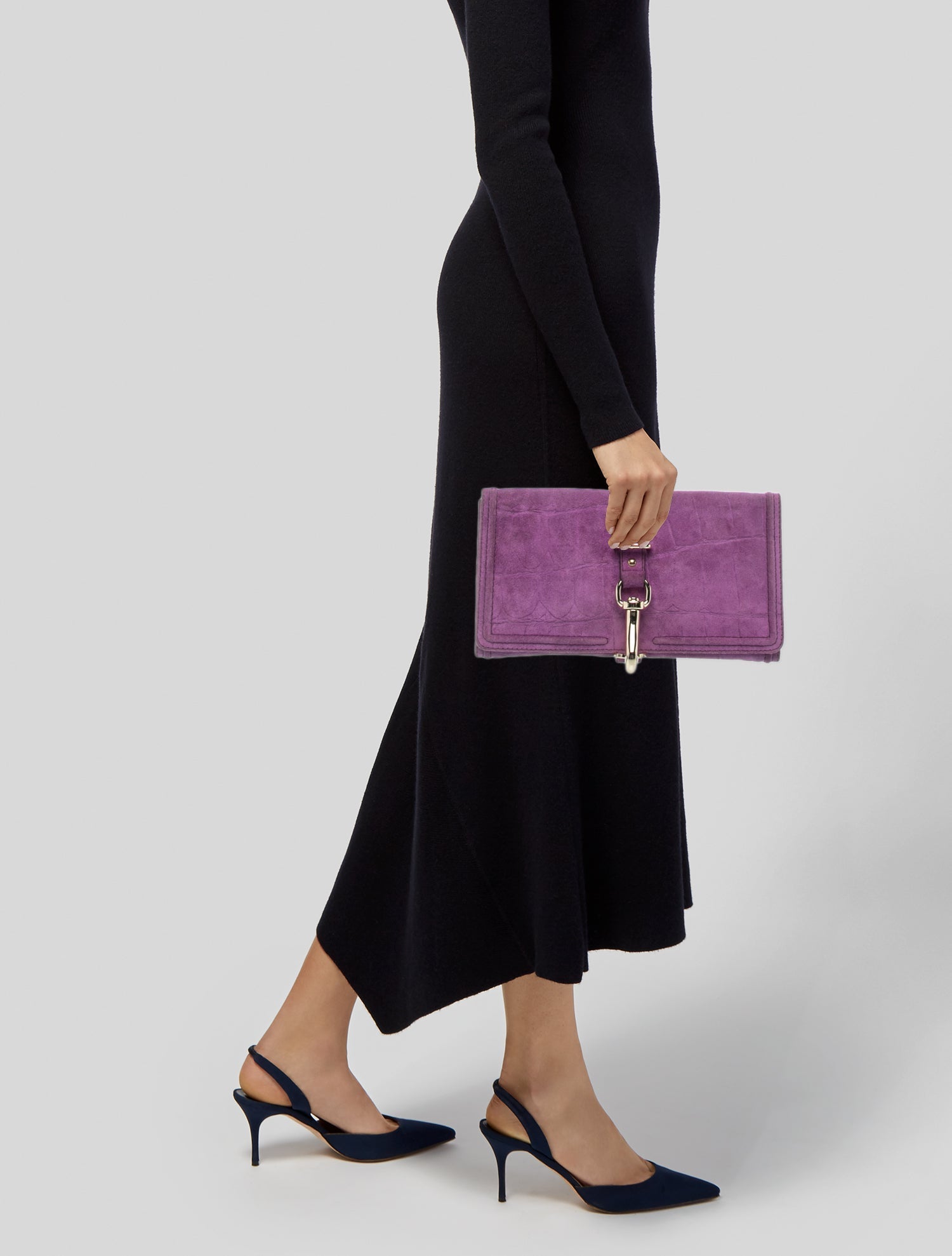 Mulberry Suede Clutch