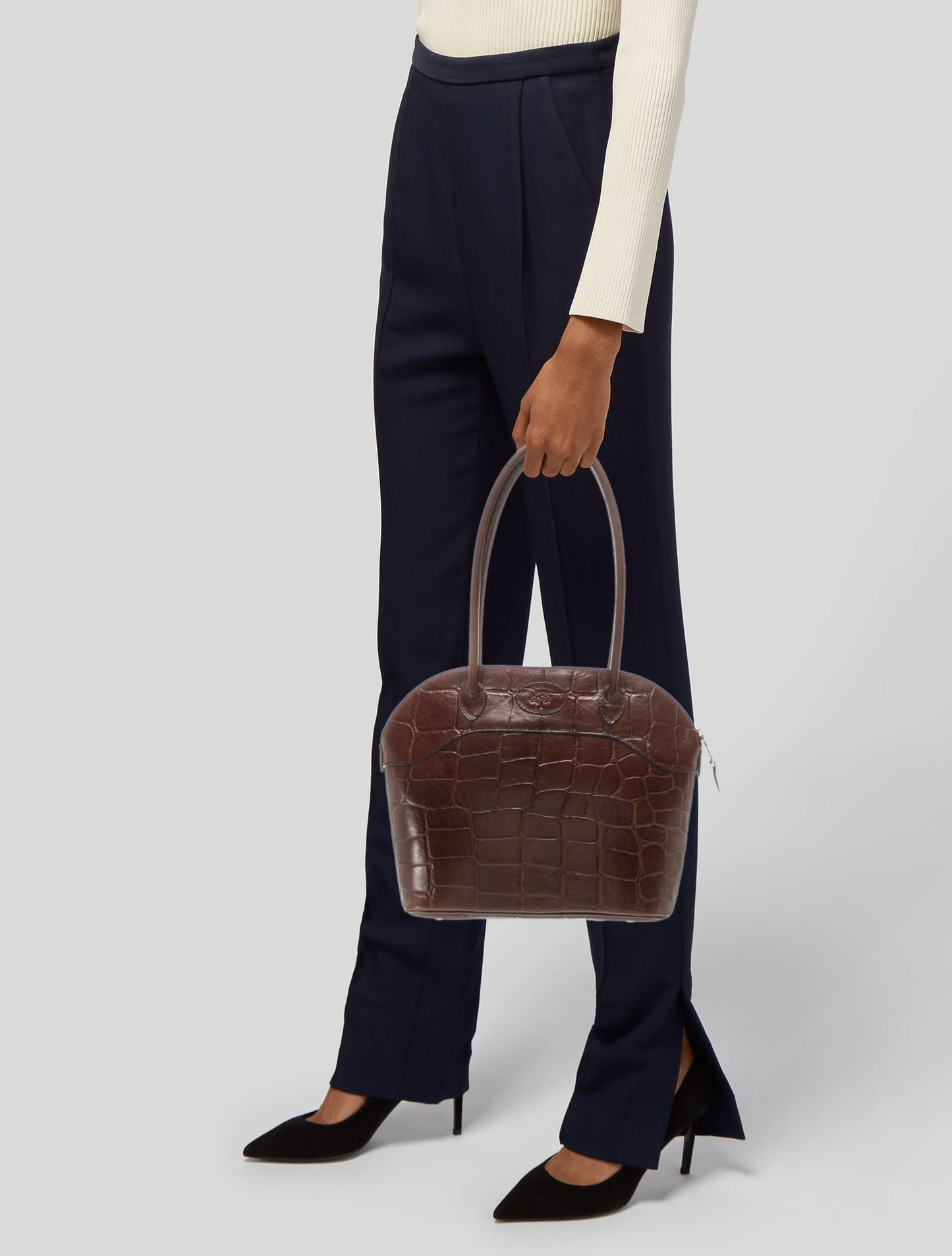 Mulberry Embossed Leather Shoulder Bag