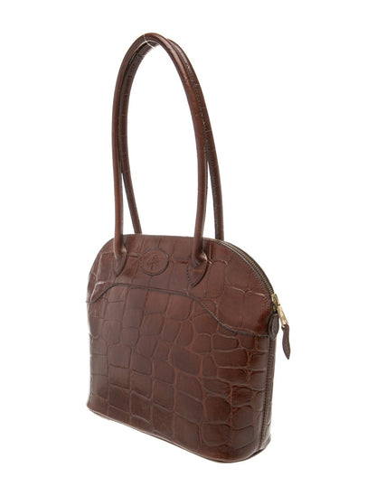 Mulberry Embossed Leather Shoulder Bag