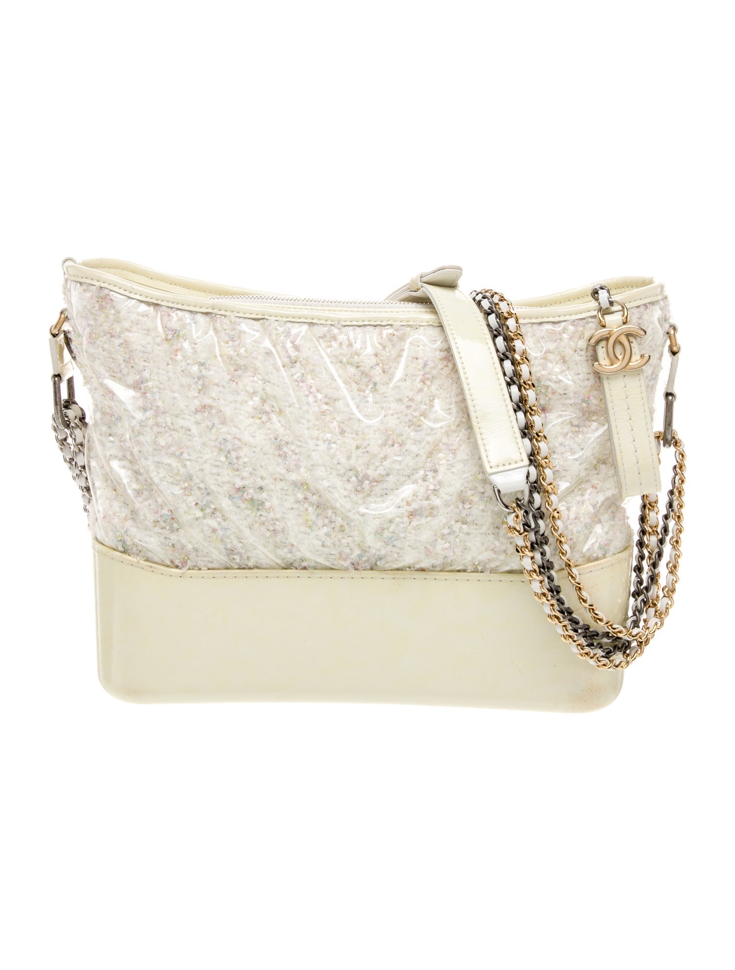 Chanel Medium PVC Chevron Gabrielle Tweed Hobo