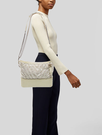 Chanel Medium PVC Chevron Gabrielle Tweed Hobo