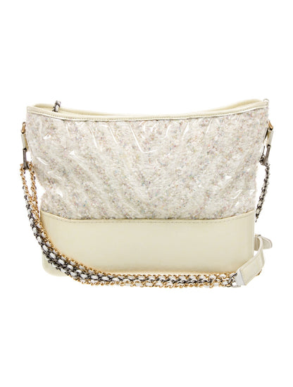 Chanel Medium PVC Chevron Gabrielle Tweed Hobo