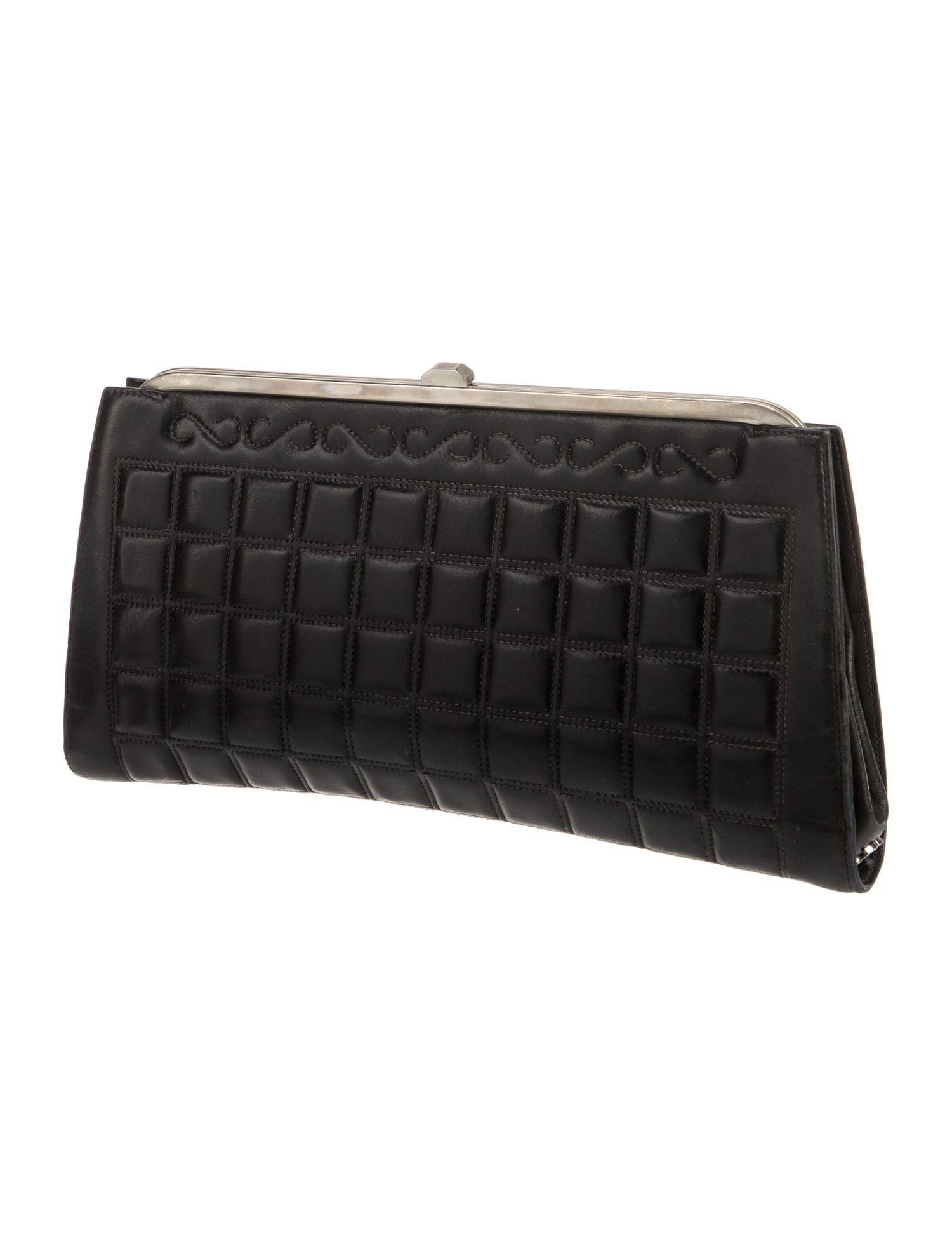 Chanel Leather Quilted Clutch