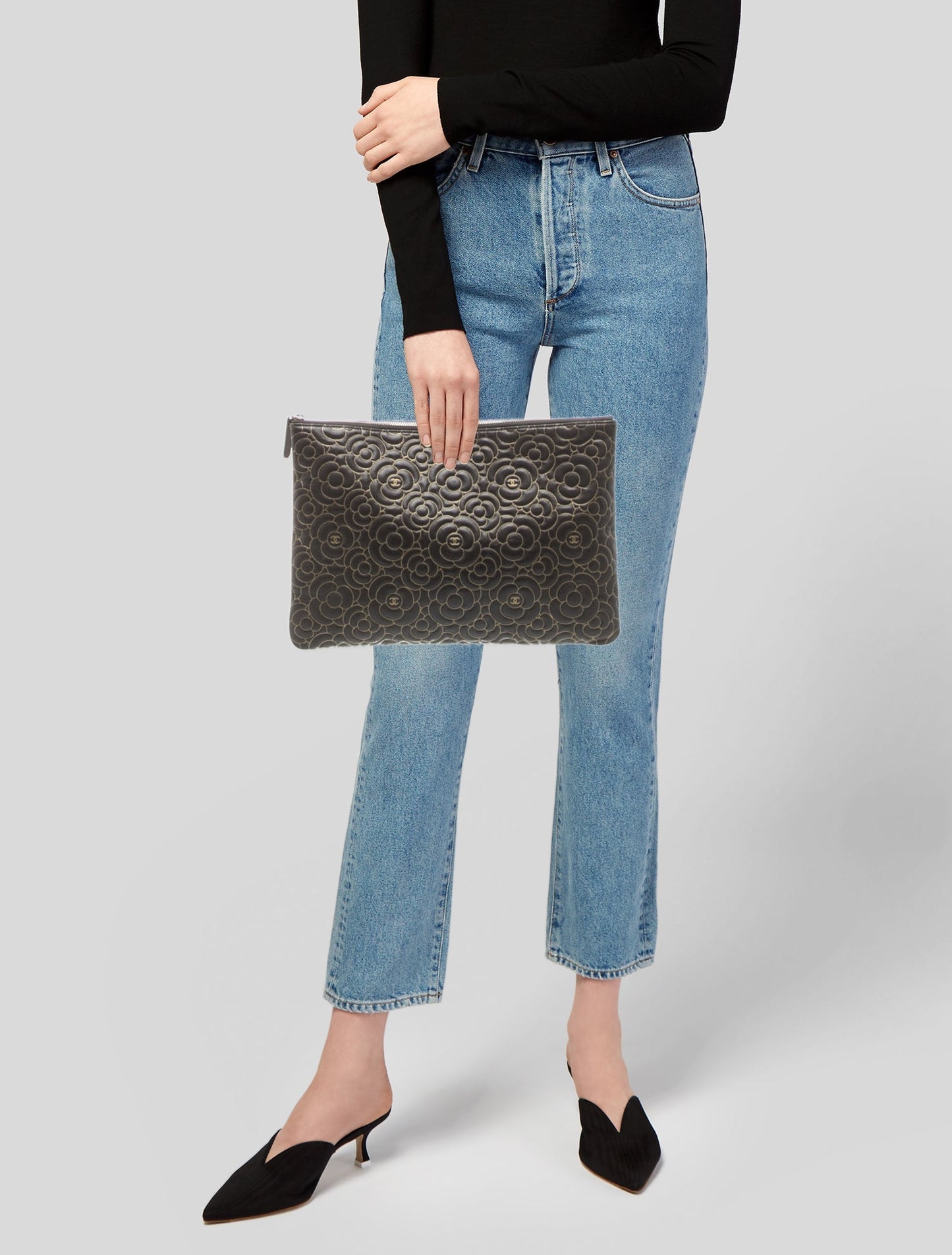 Chanel Camellia Embossed O-Case
