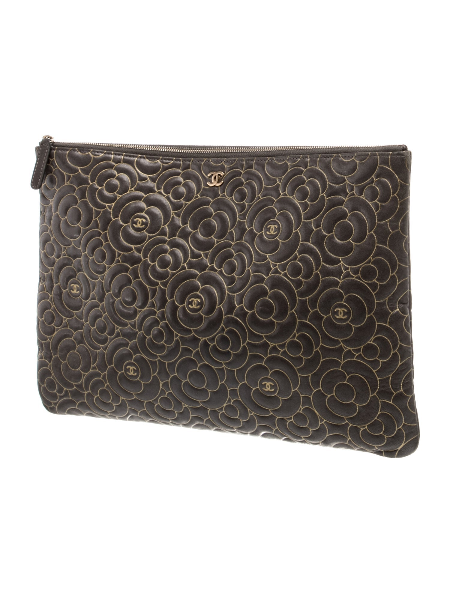 Chanel Camellia Embossed O-Case